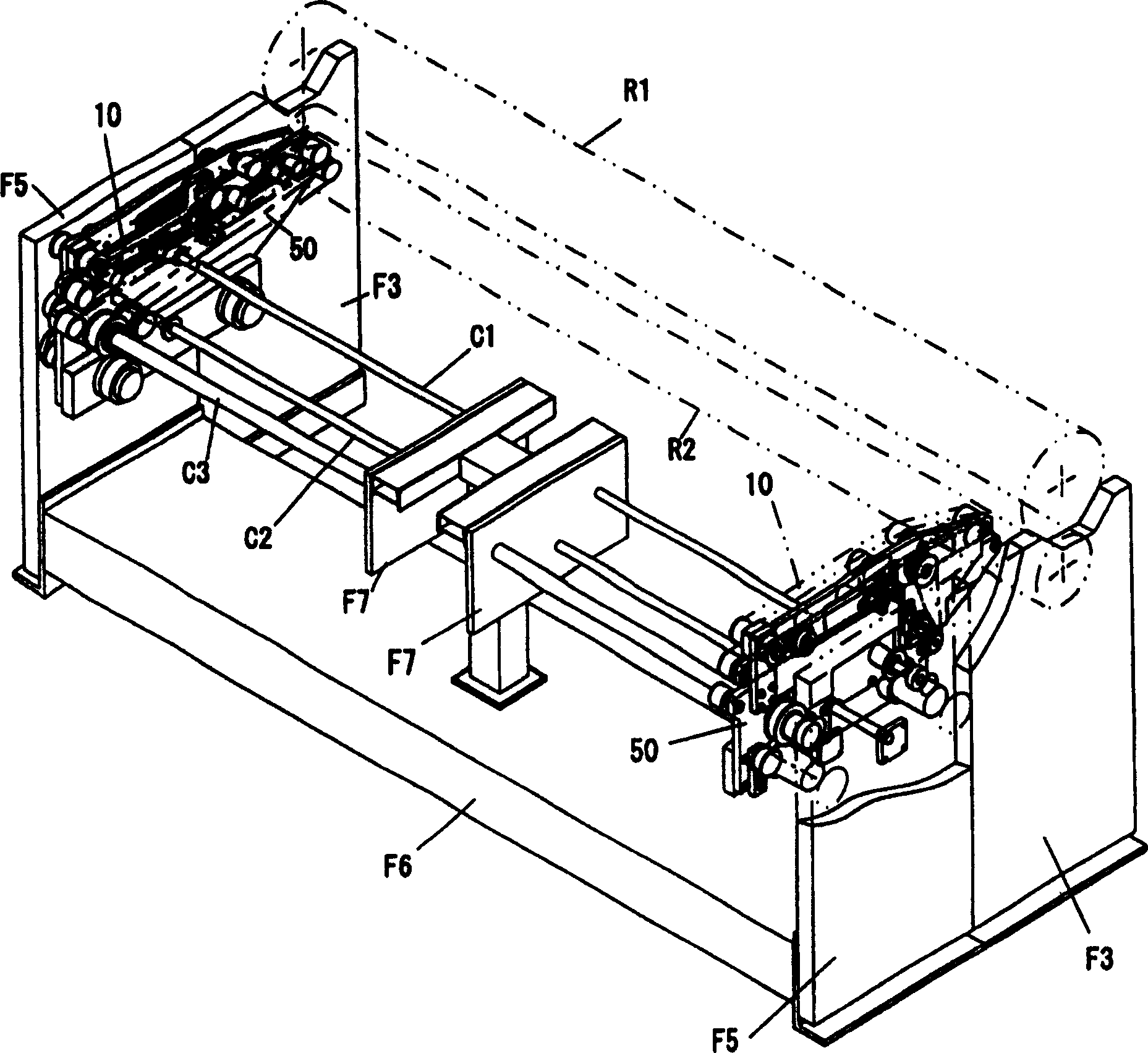 Skip conveyor device of sheet-fed piece printing part