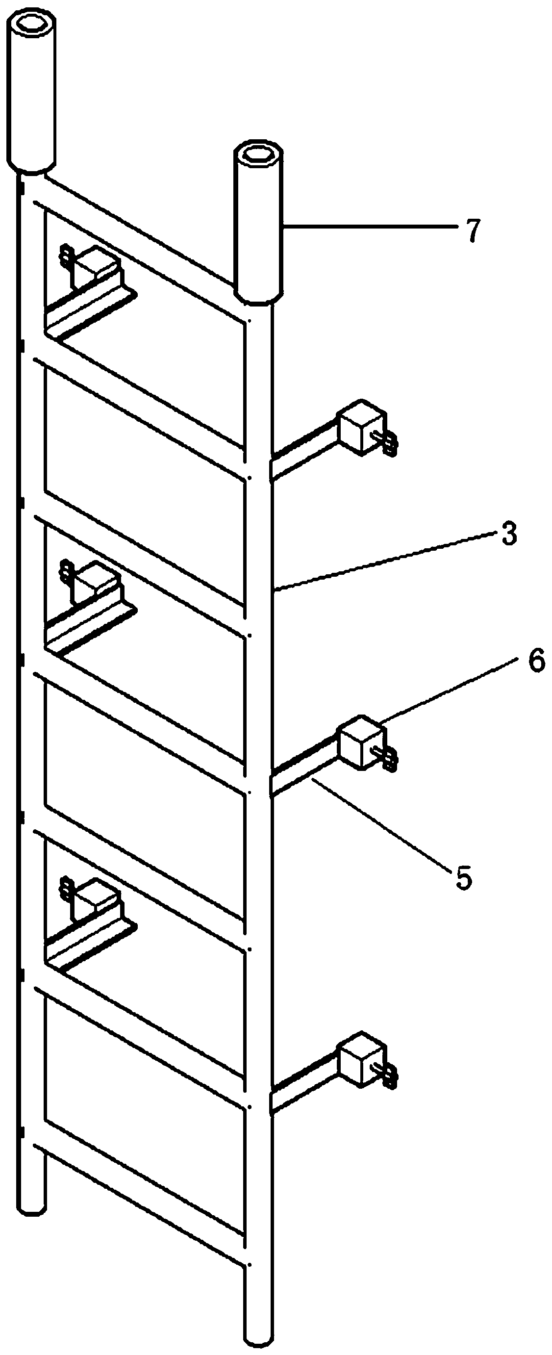 Combined climbing tool for cargo hold flat straight cabin wall