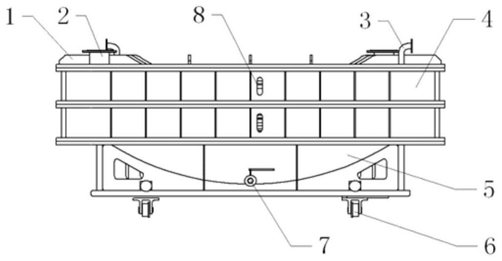 A heat-proof layer forming tool for the side wall of a returnable spacecraft