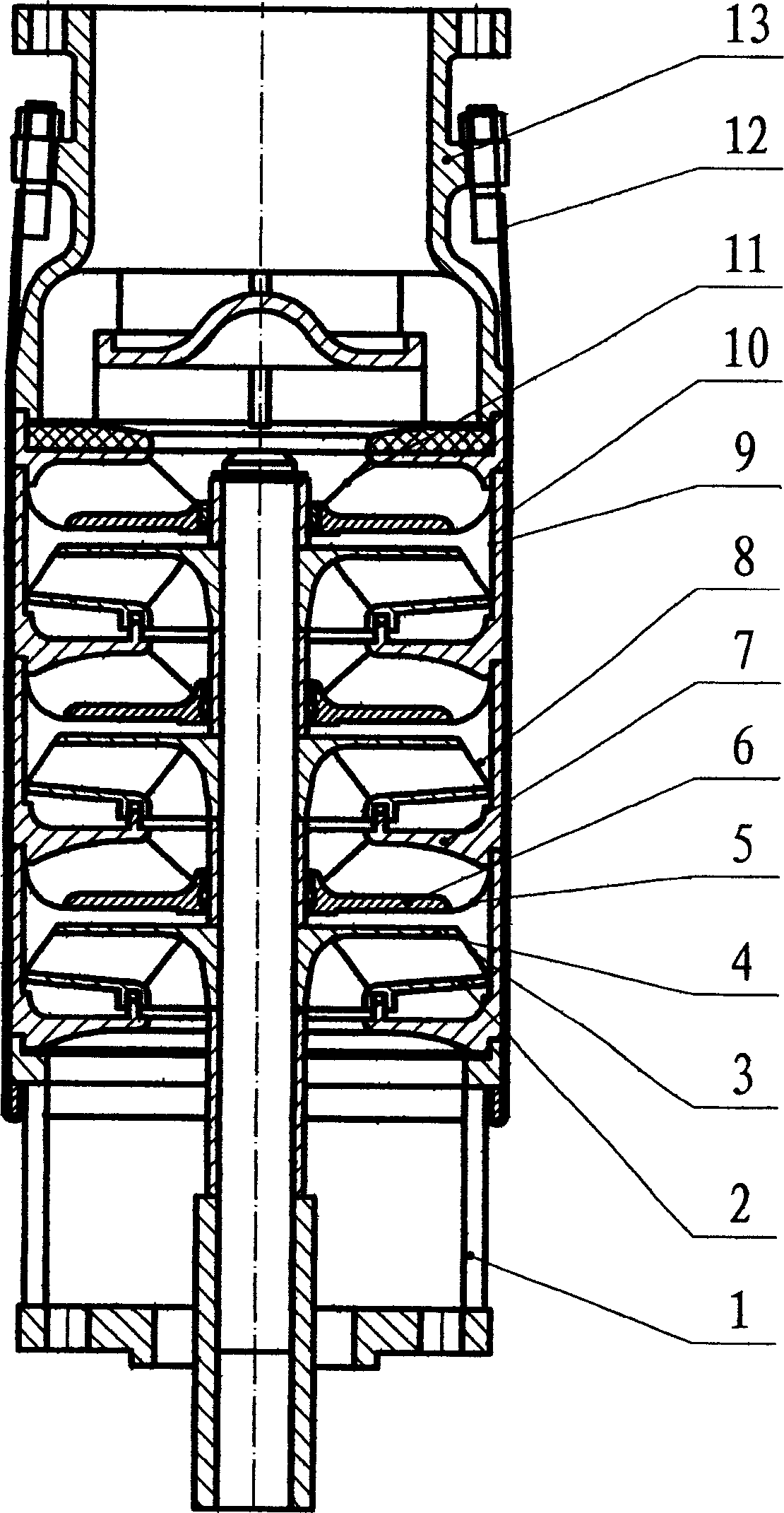 Centrifugal pump for deep well