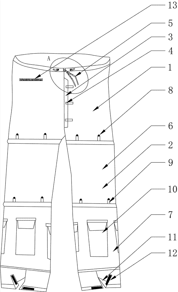 Warm pants for patients in orthopedics department