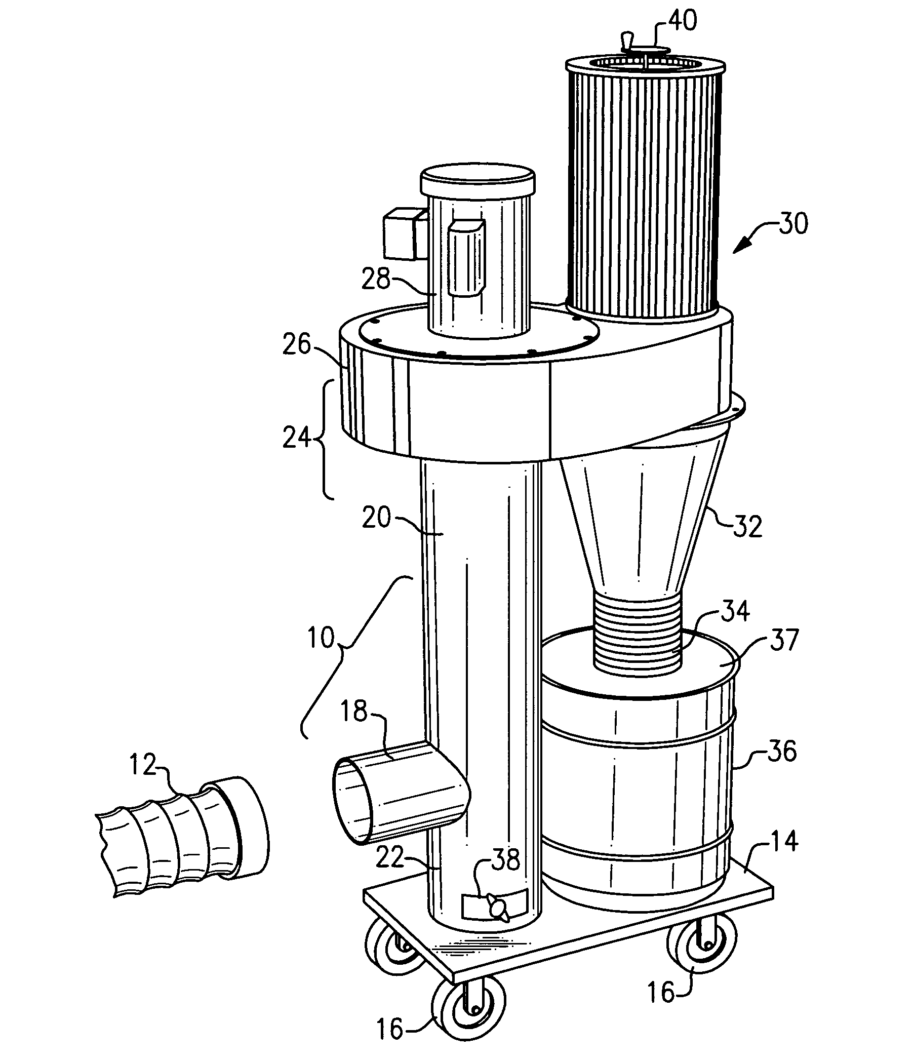 Portable cyclonic dust collection system