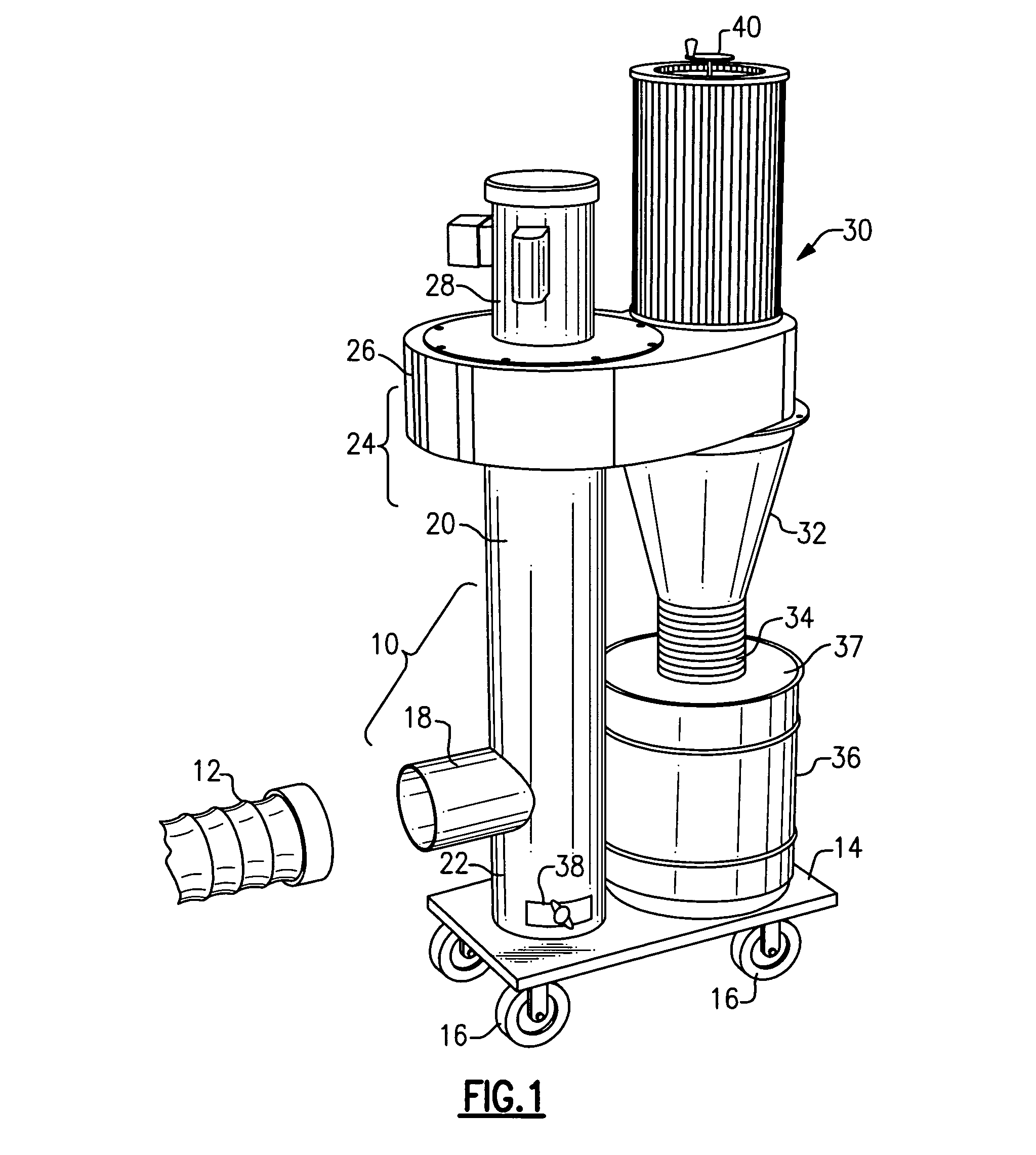 Portable cyclonic dust collection system