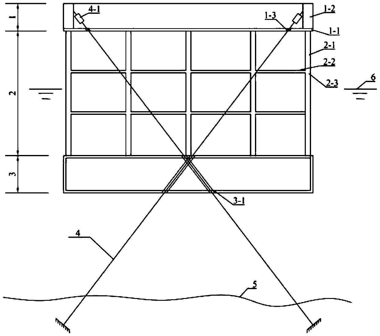 Rigid-elastic mooring deep-sea platform structure