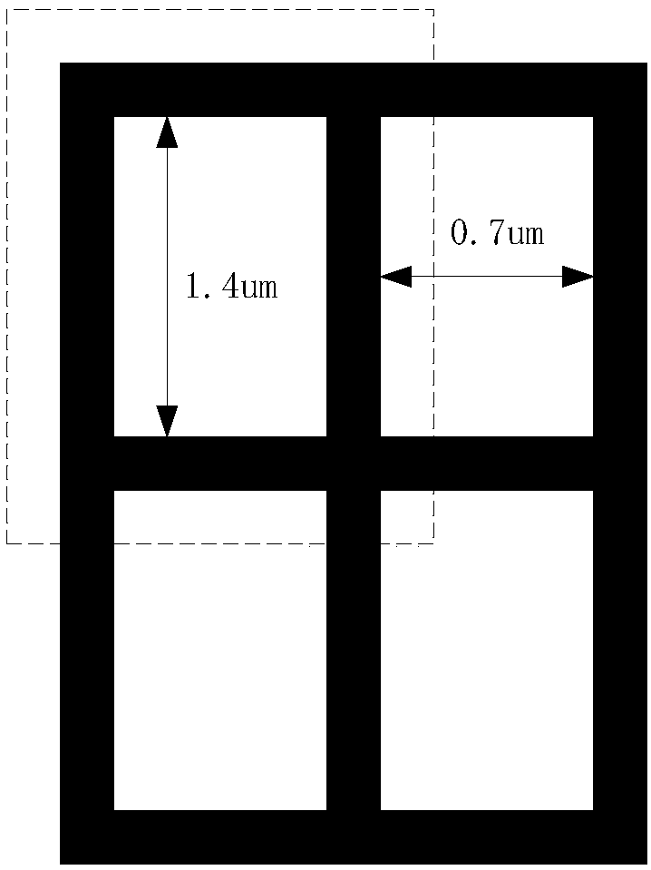 Method of increasing high-aspect ratio photoetching process windows through dual graph technology