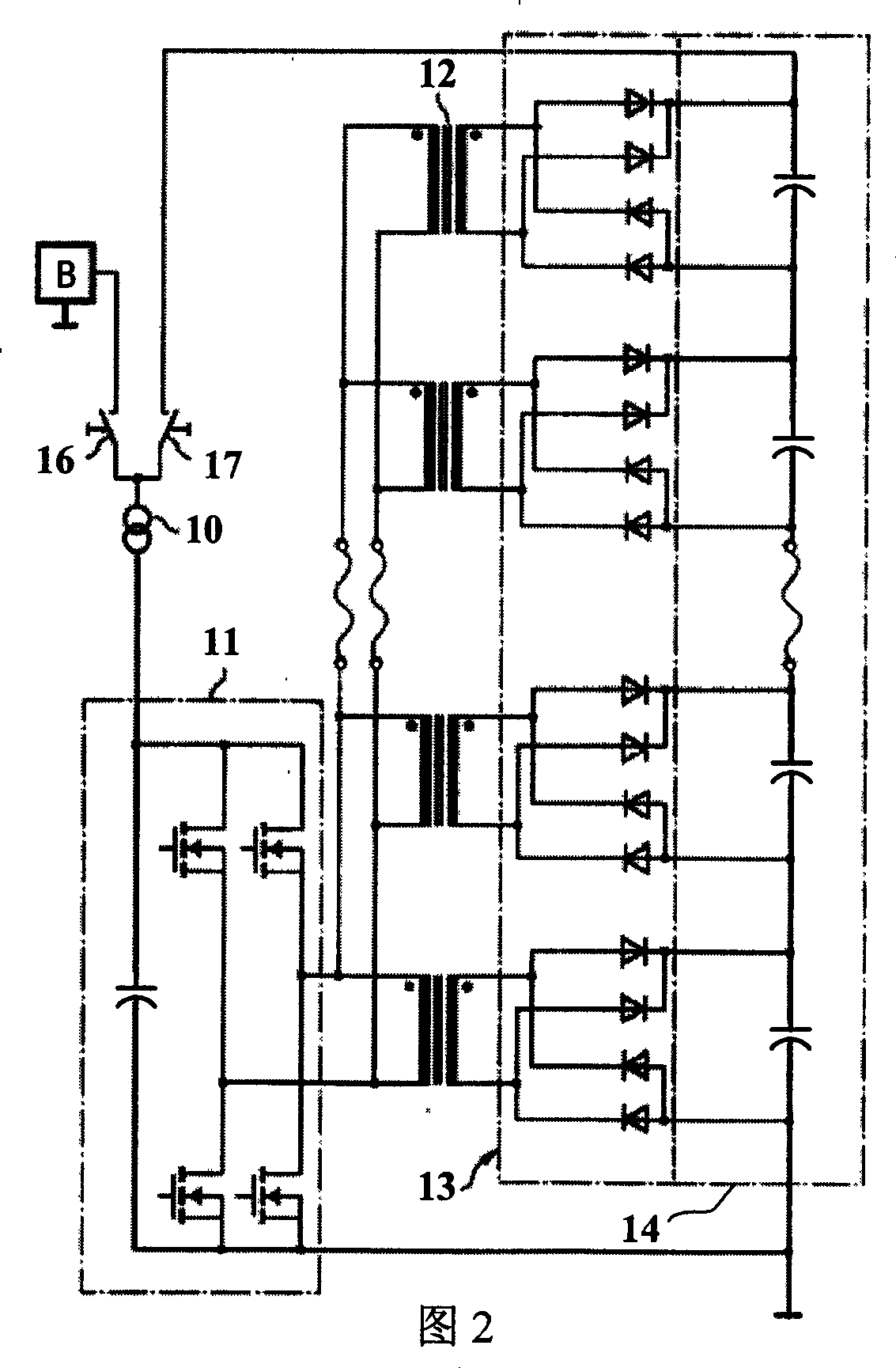 Apparatus and method for electric voltage equalization of accumulator units connected in series