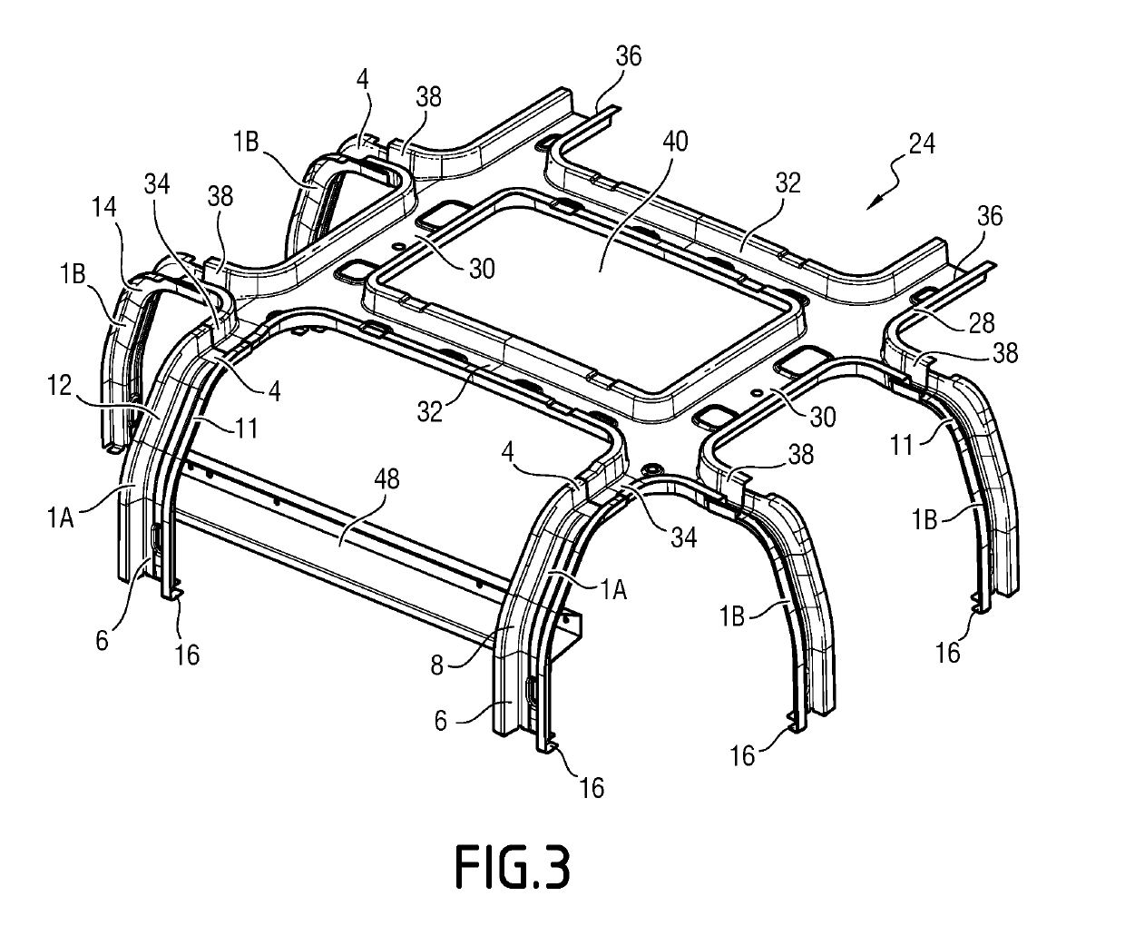 Reinforcement member comprising a cold bent tab