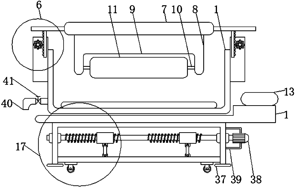 Printing and dyeing device for cloth spinning