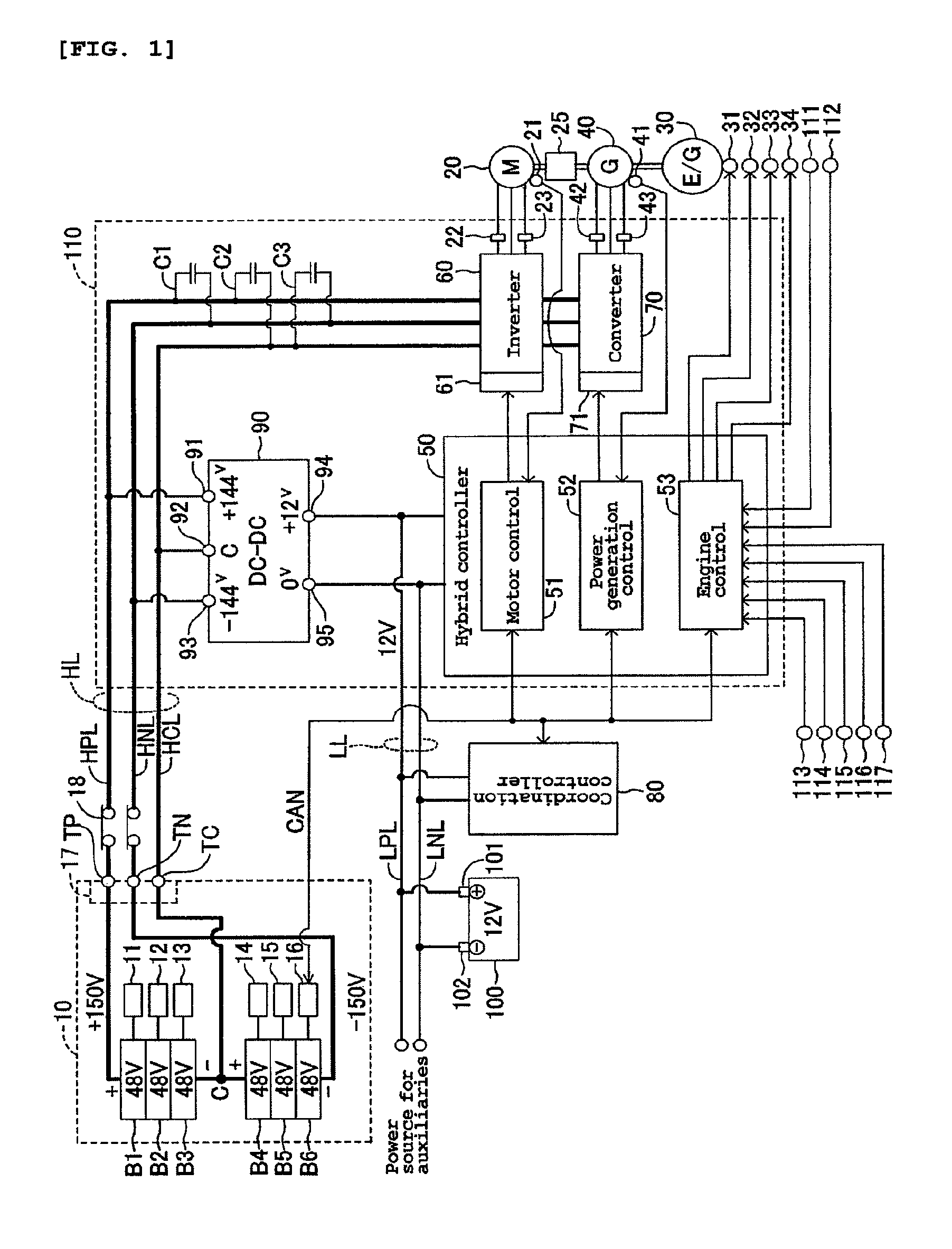 Power supply for a vehicle