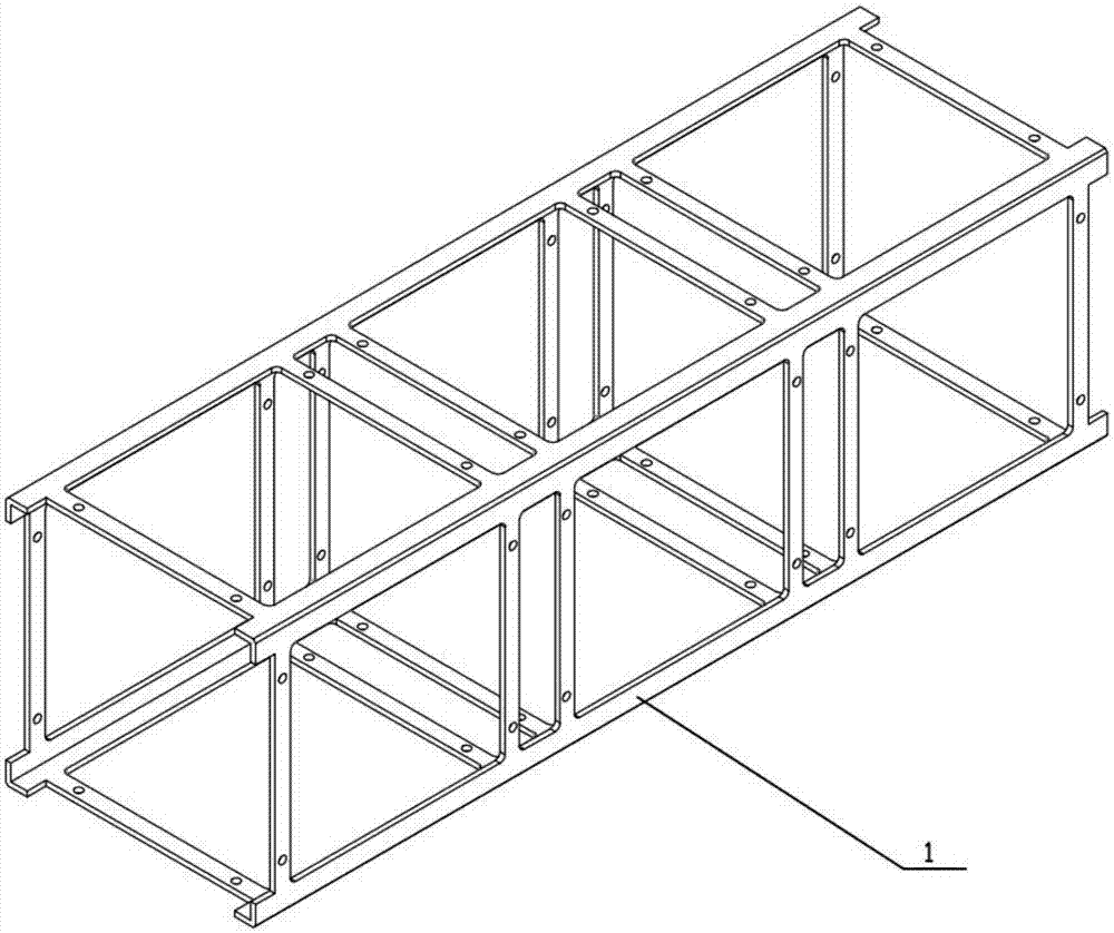 Three-unit cube satellite main load bearing structure