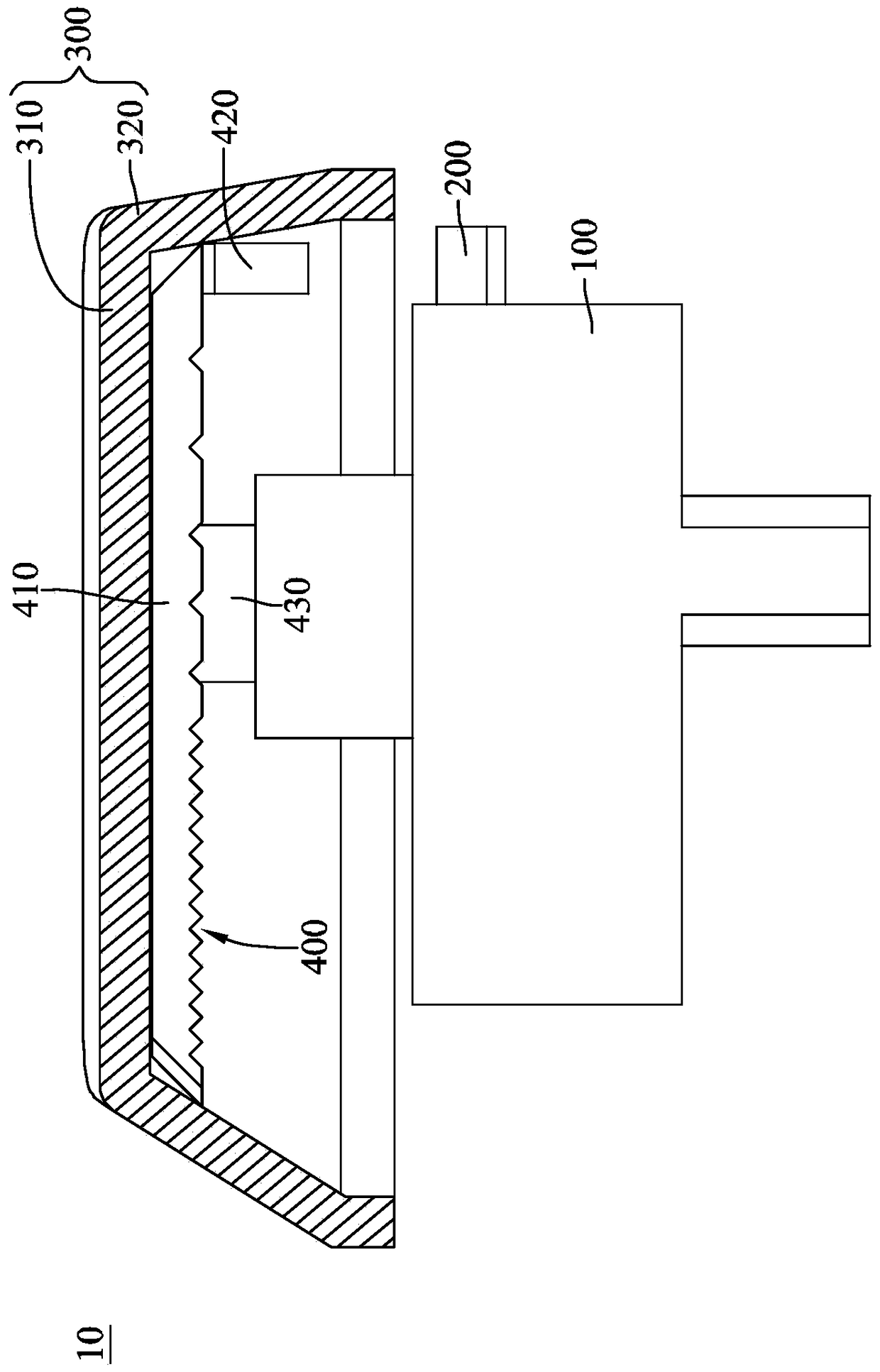 Button device and light guide element