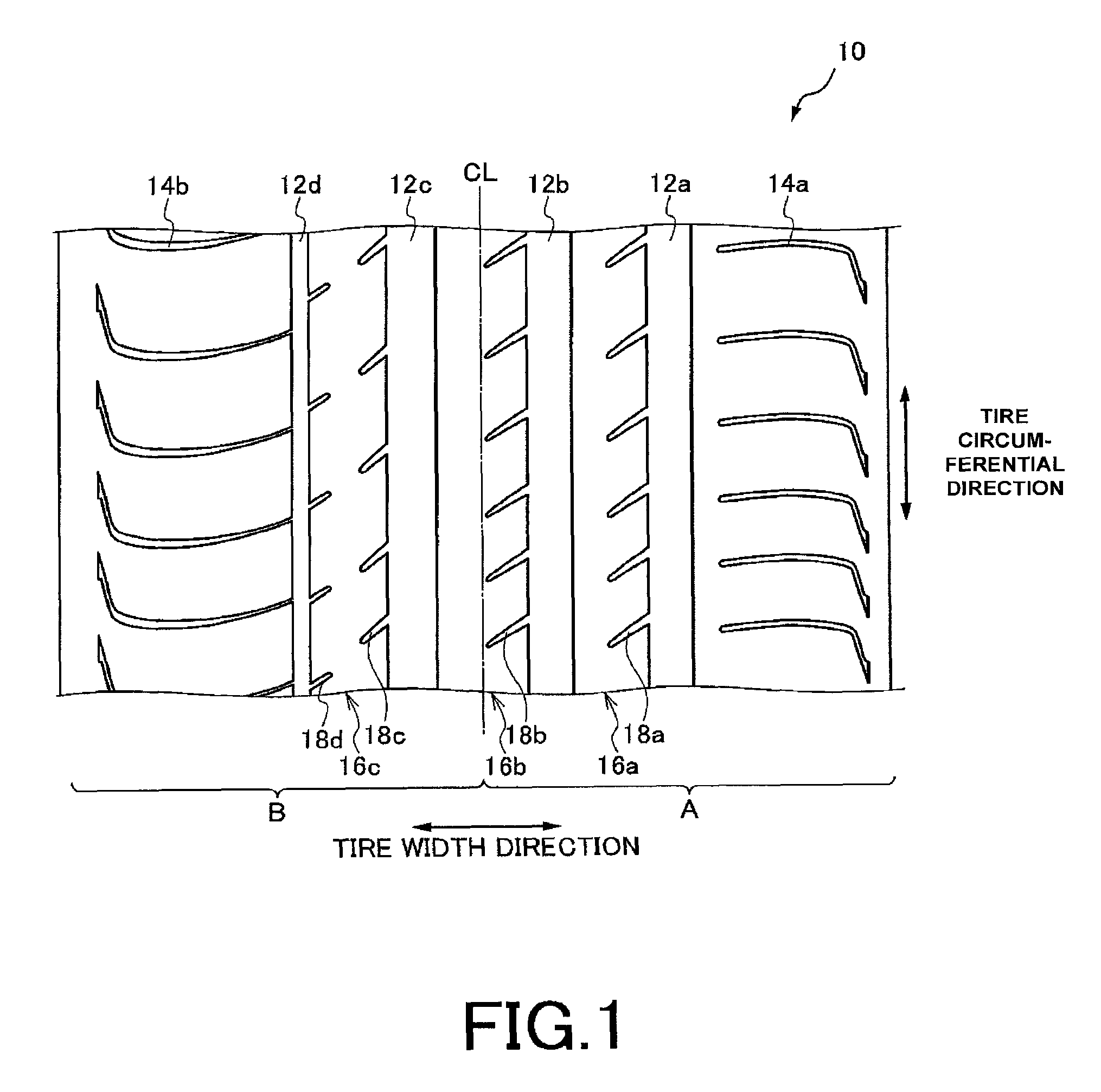 Pneumatic tire with tread having land portions defining drop lengths