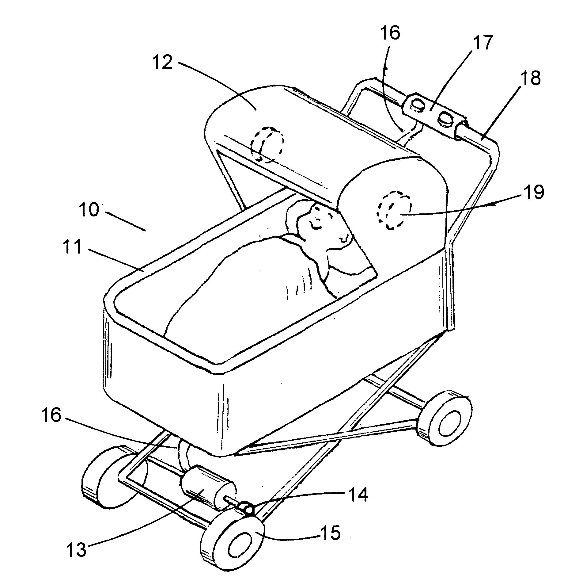 Conditioned-air baby stroller