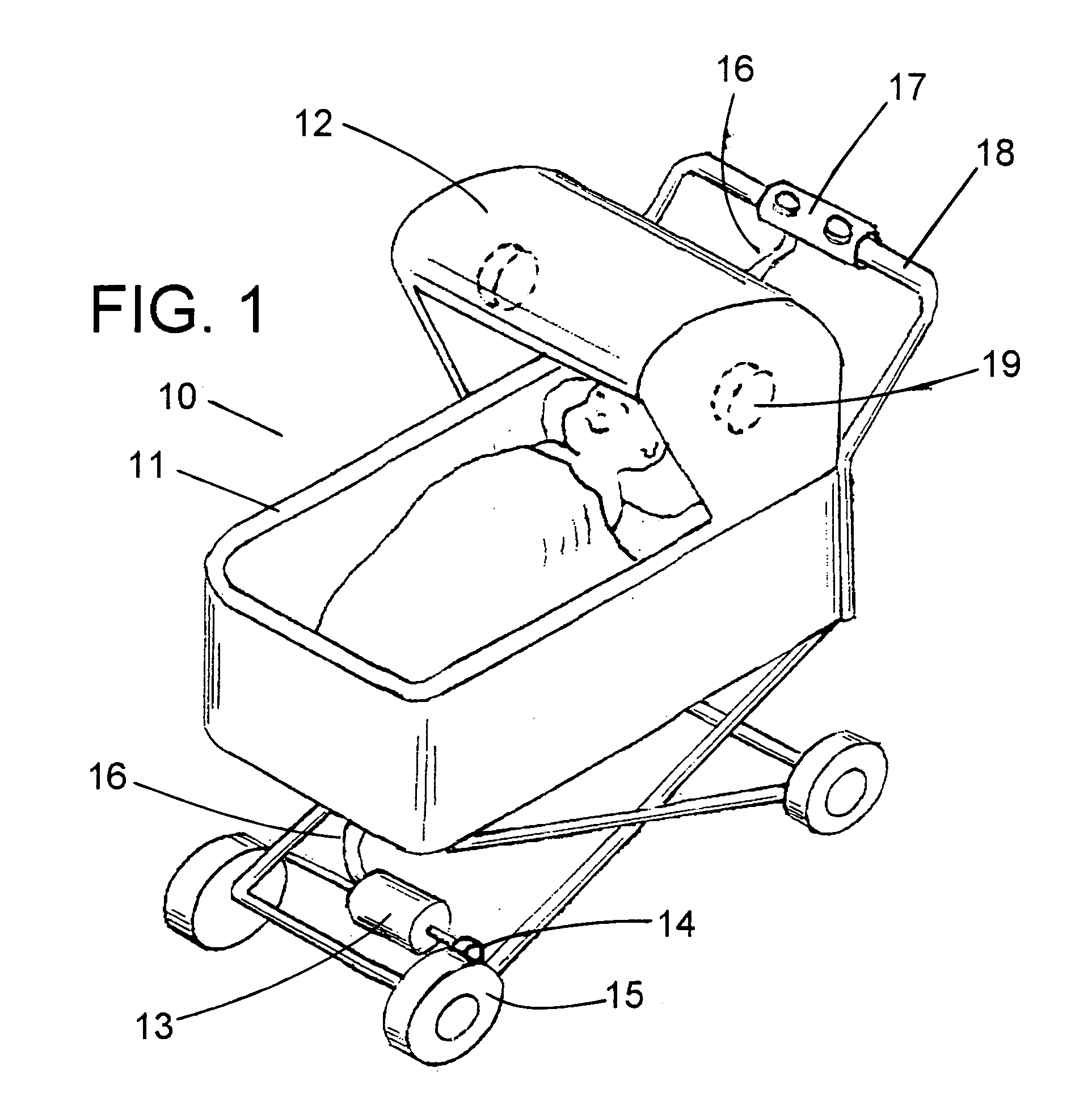 Conditioned-air baby stroller