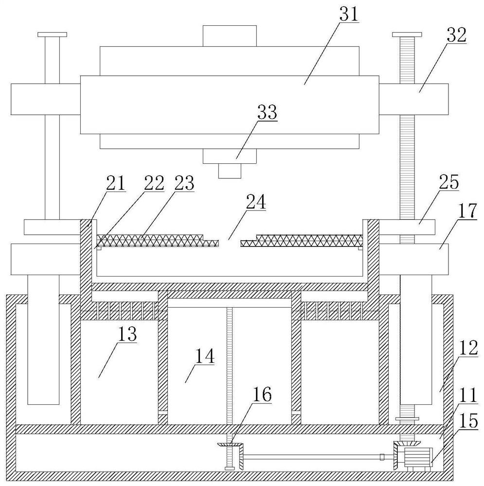 Metal forming device with coated sand cooling mechanism and implementation method thereof
