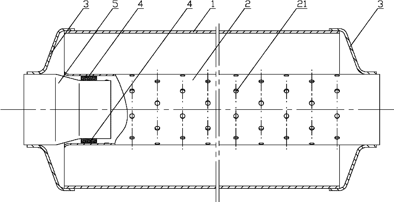 Car silencer and barrel thereof