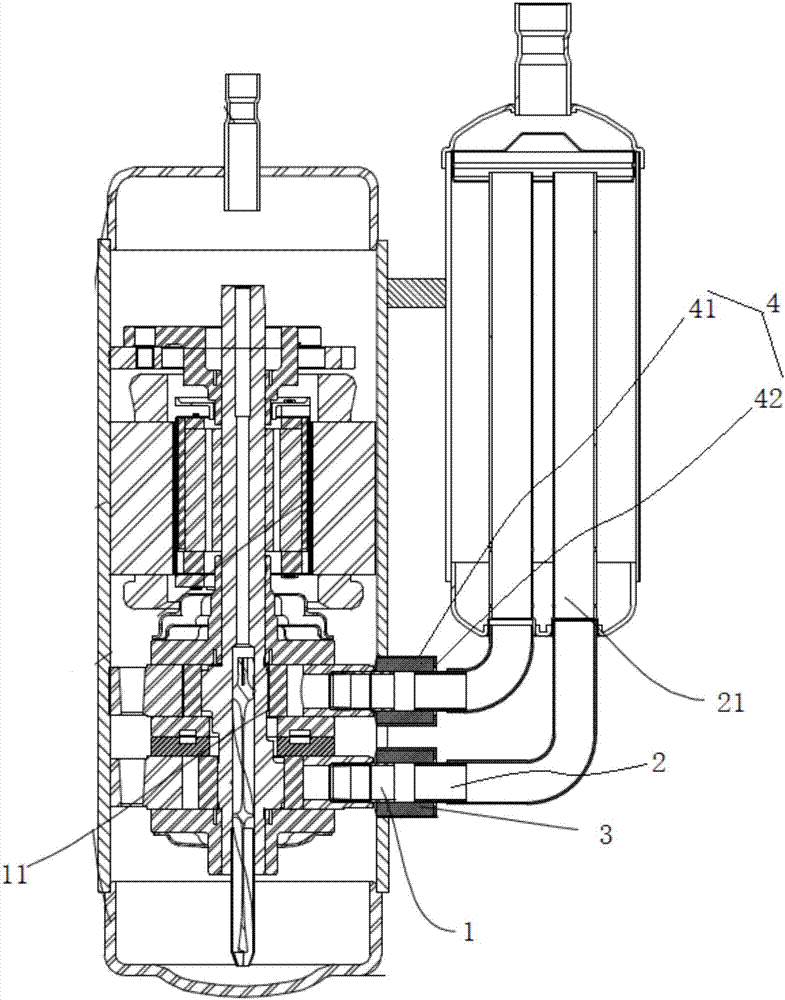 Connecting pipe assembly for compressor and compressor