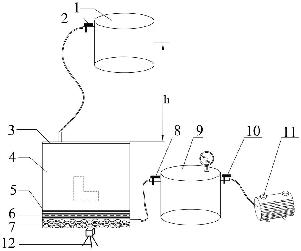 Variable-head soft clay consolidation model test box and use method thereof