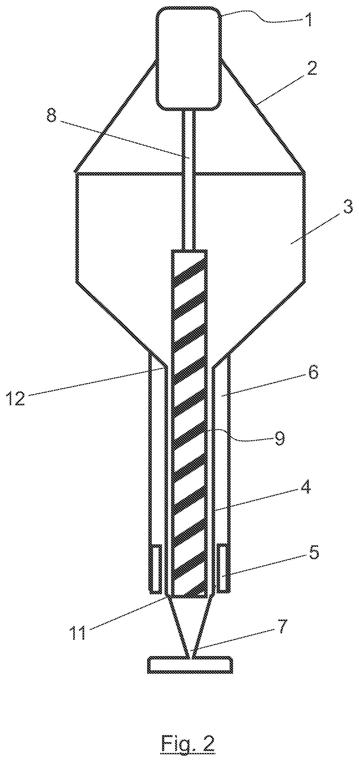 Injector device with plastic for repairing cracks
