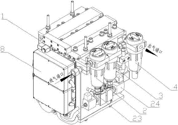 Modular integrated compressed air purification device