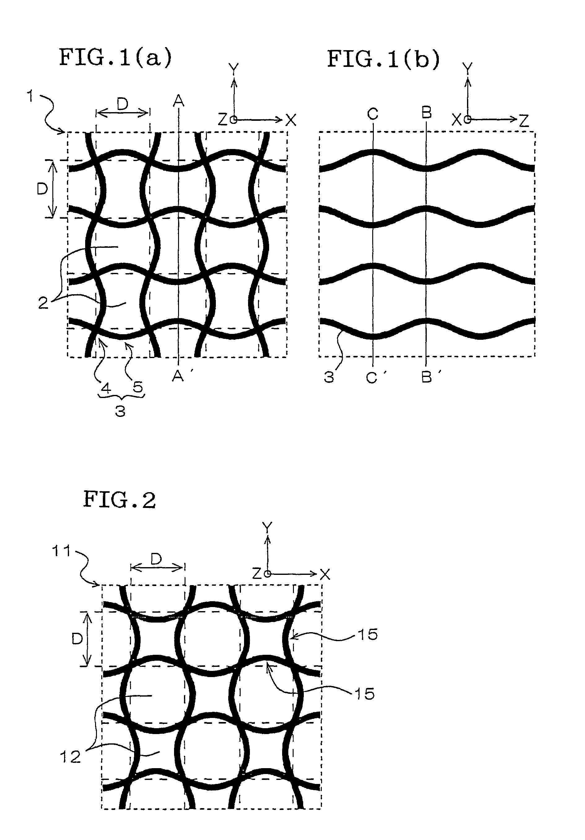 Undulated-wall honeycomb structure and manufacturing method thereof