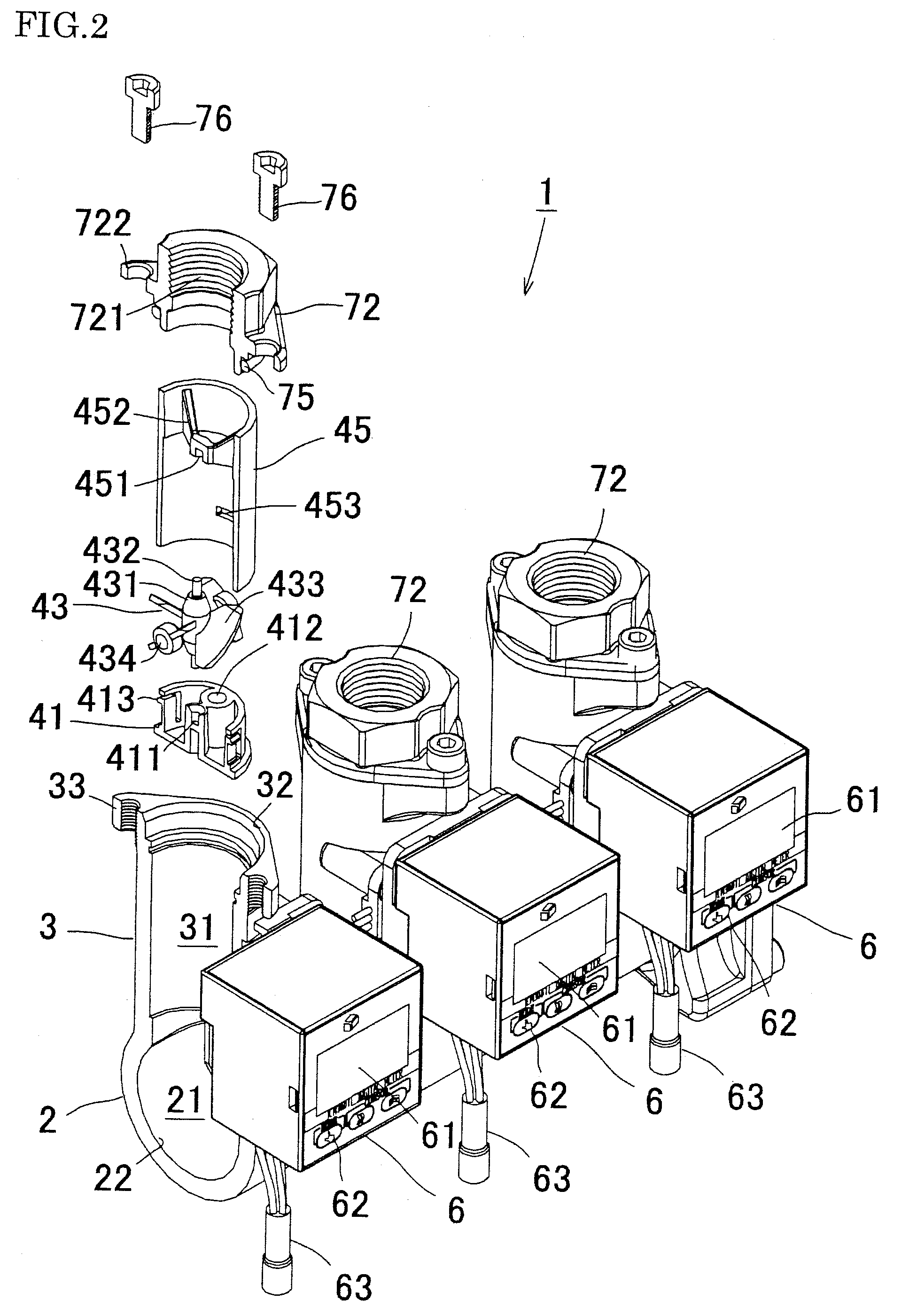 Pipe assembly unit with built-in flow sensors