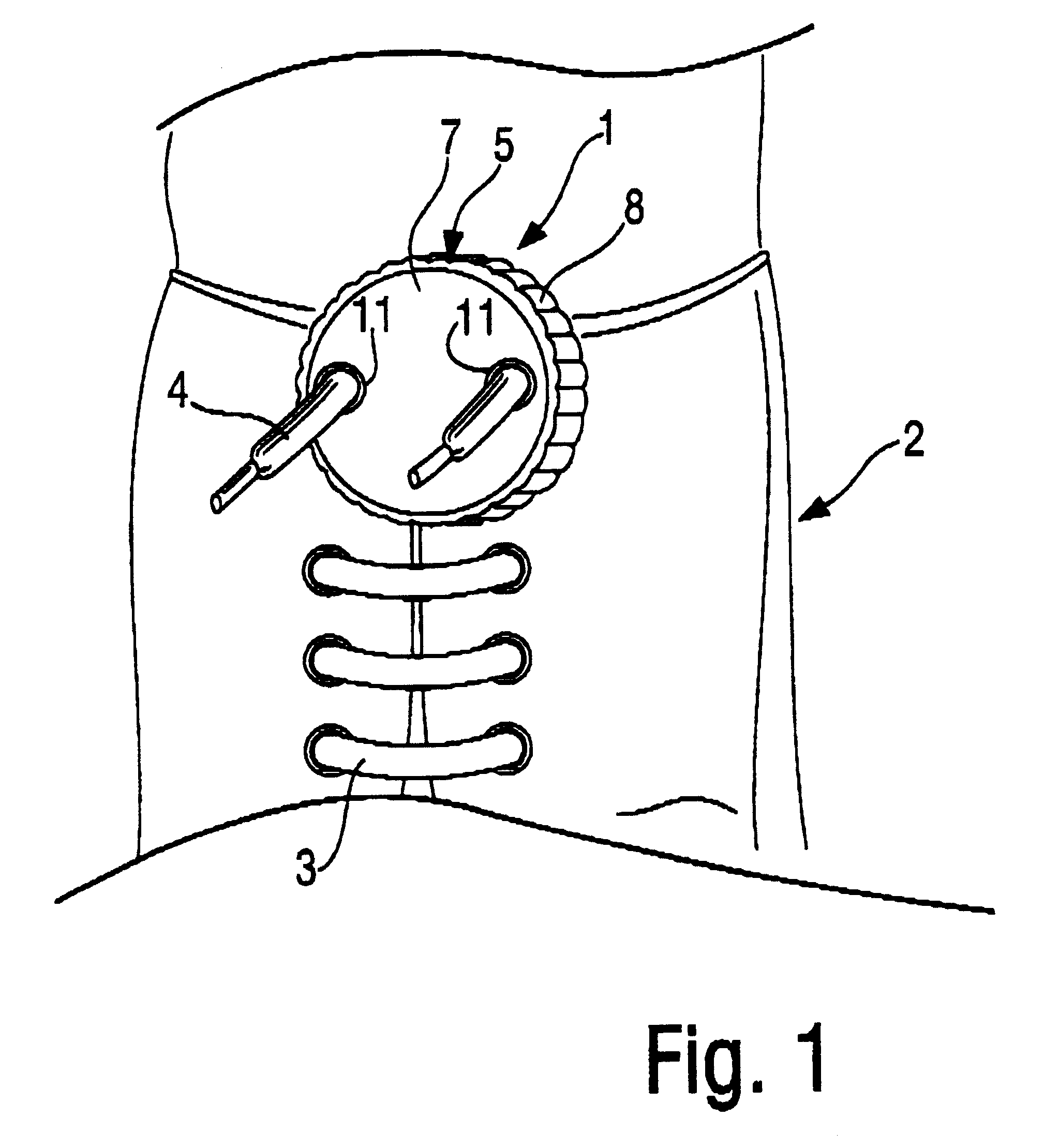 Device for immobilizing the ends shoe laces