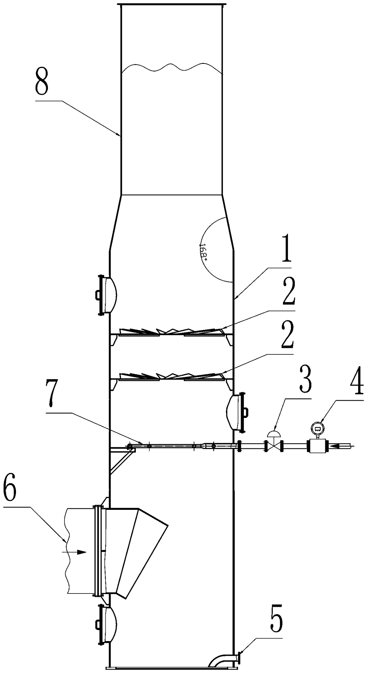 Tail gas washing device and method applicable to cyclone drying process of PVC resin