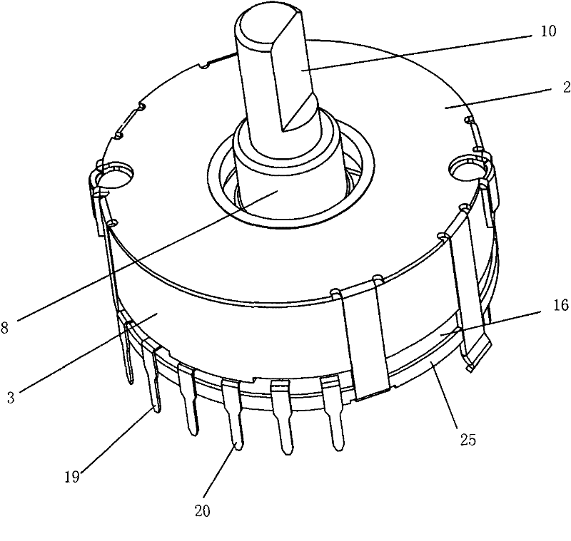 Encoder with eight-direction switch