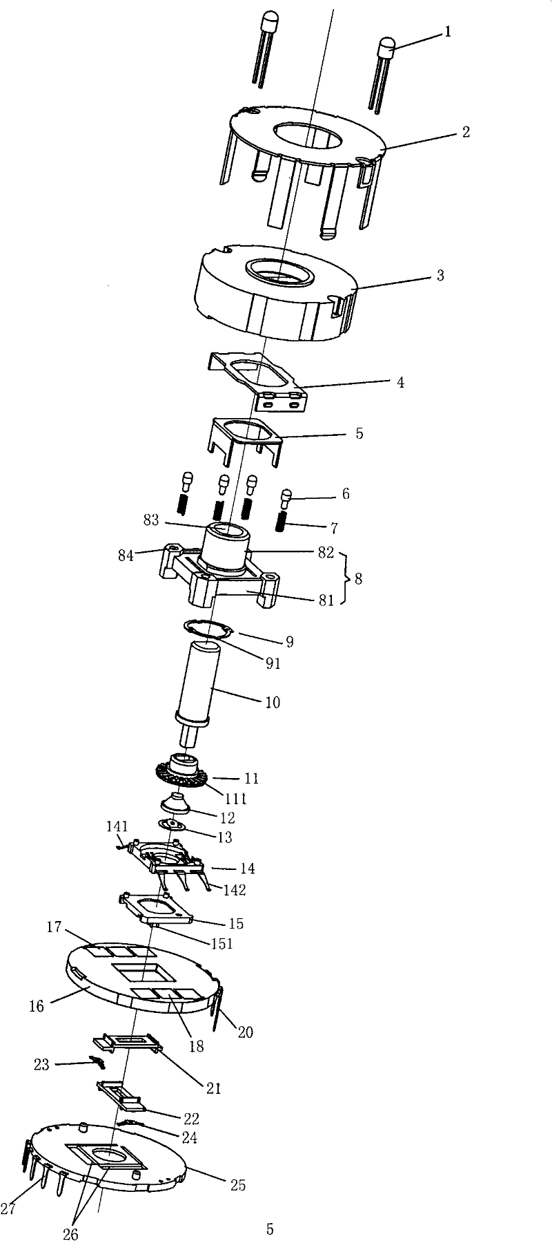 Encoder with eight-direction switch