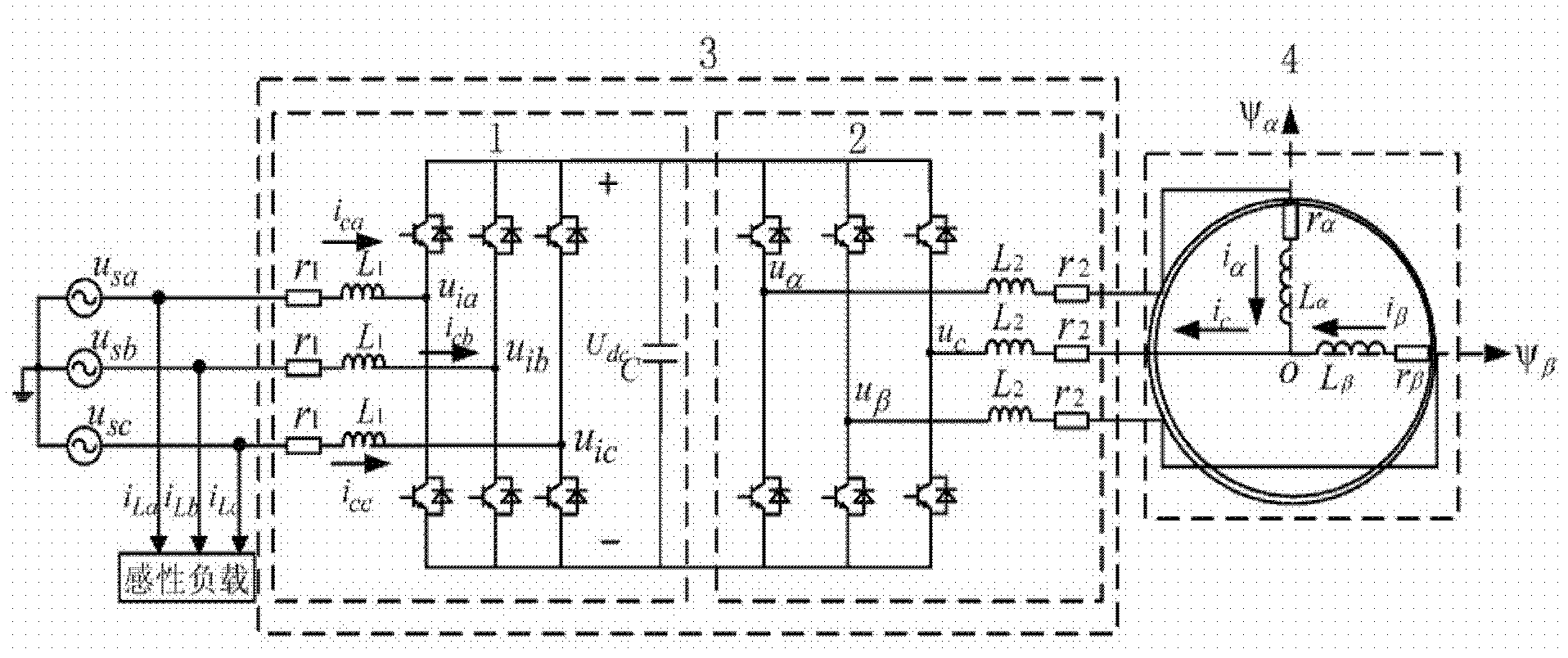 Compound control method of three-phase to two-phase orthogonal inverter power supply with reactive compensation function