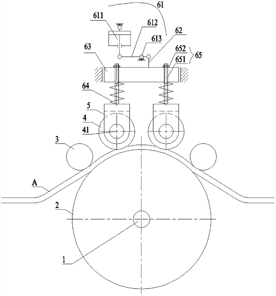 Antiskid device for driving wheel of double-line steel bar hoop bending machine