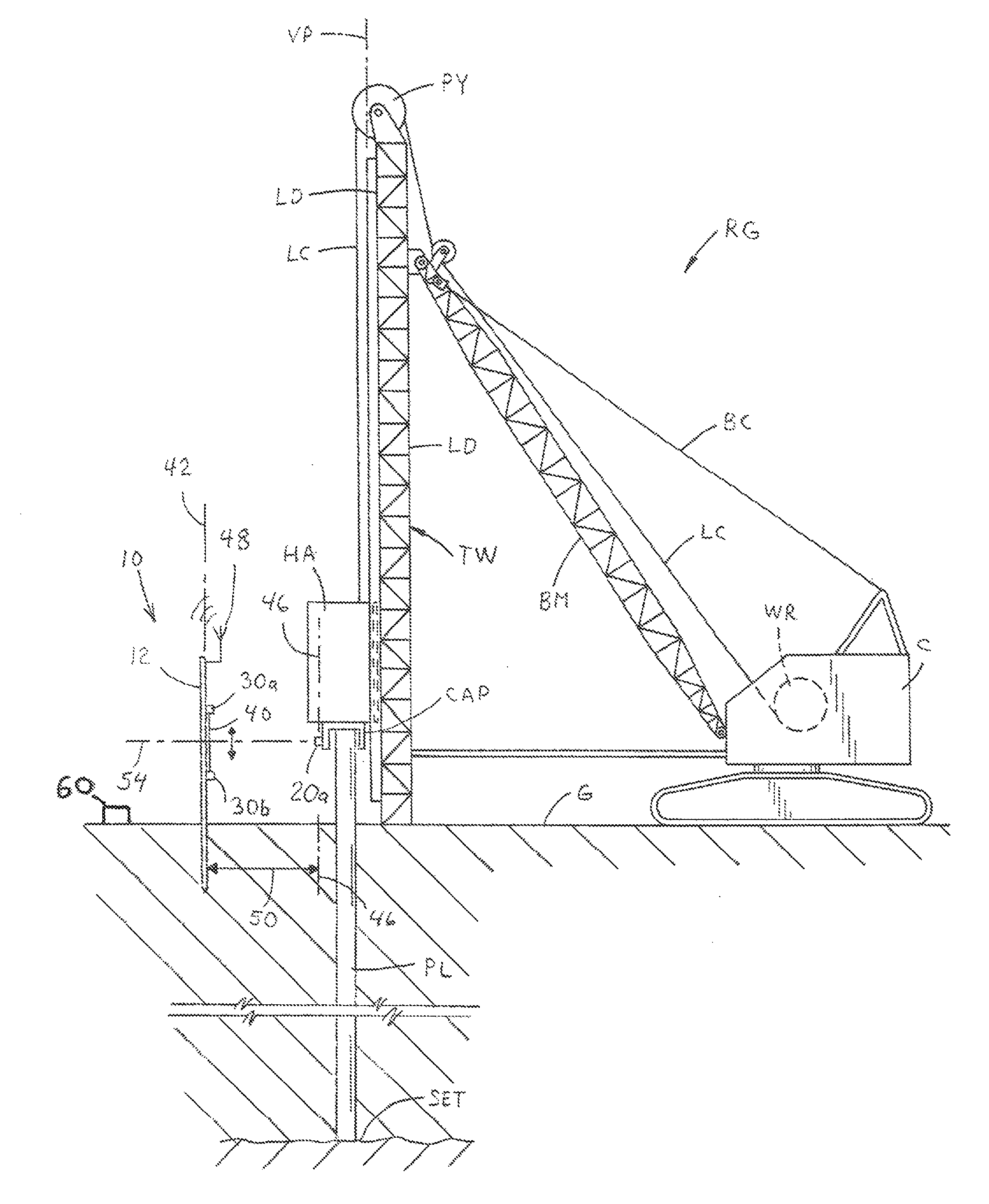 Measurement device for pile displacement and method for use of the same