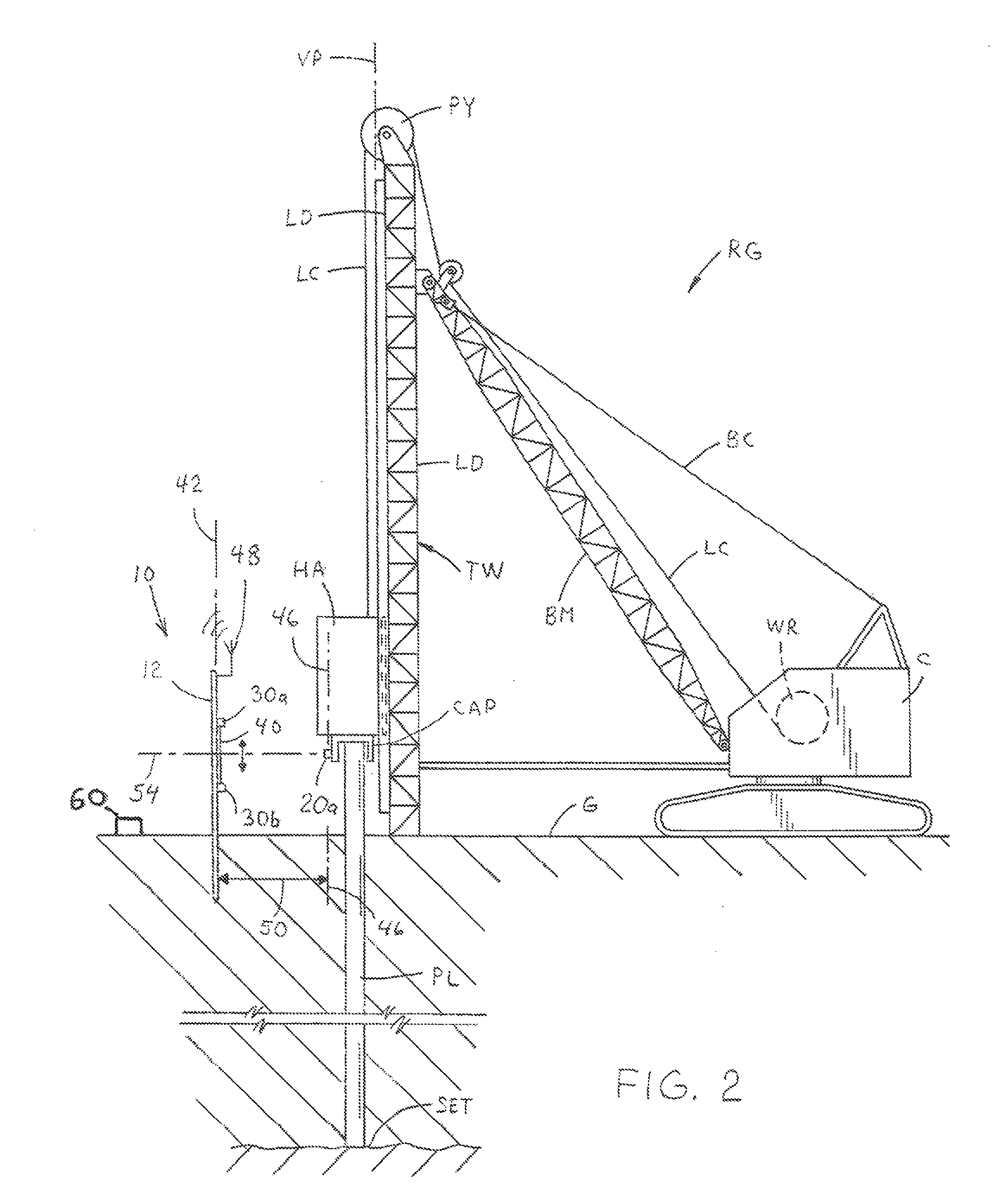 Measurement device for pile displacement and method for use of the same