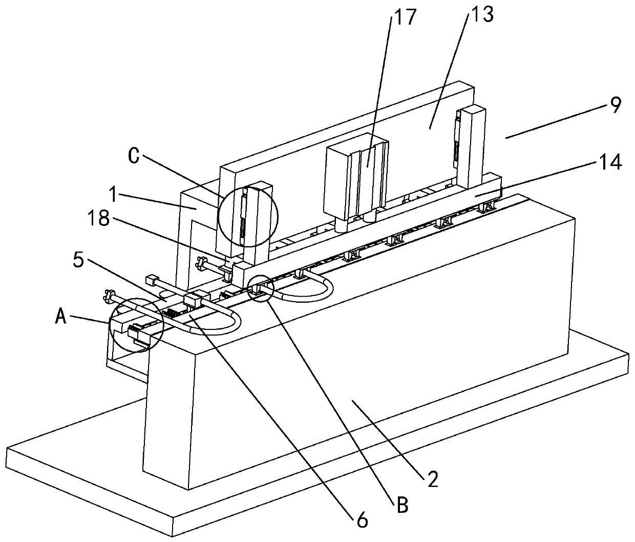 Circulating conveying device of power line correction station