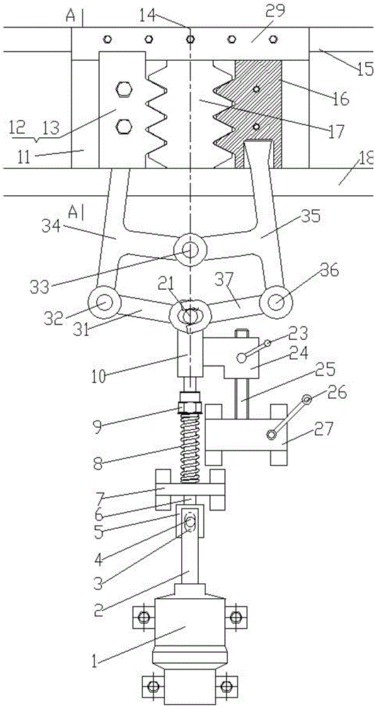 Gear rack lifting appliance electromagnetic pulling flat layer control safety braking device