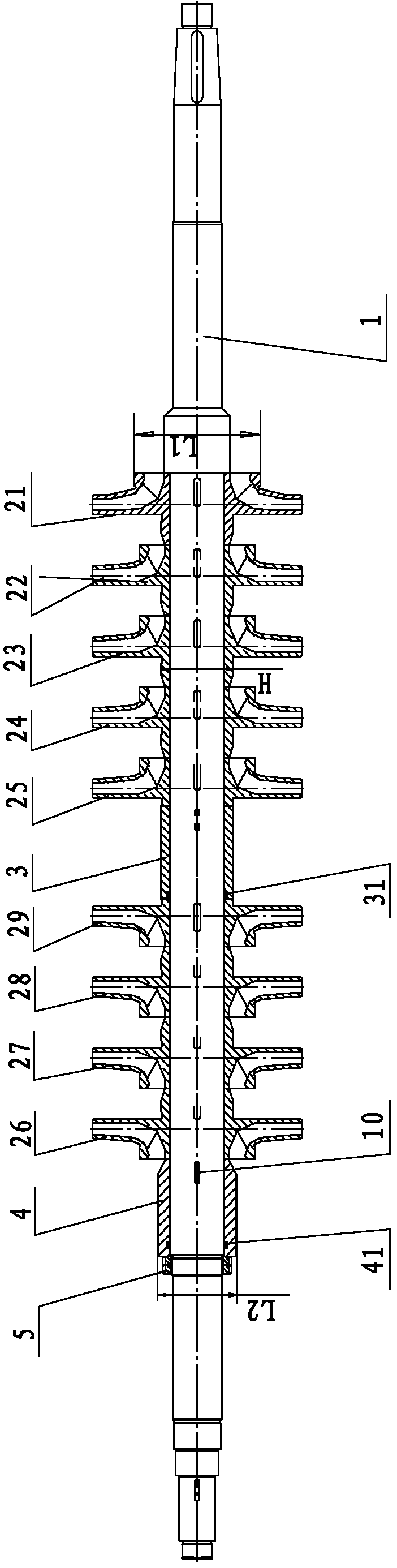 Balance structure of rotor for starting water feeding pump