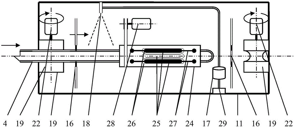 Discharge device of glass tube cleaning machine