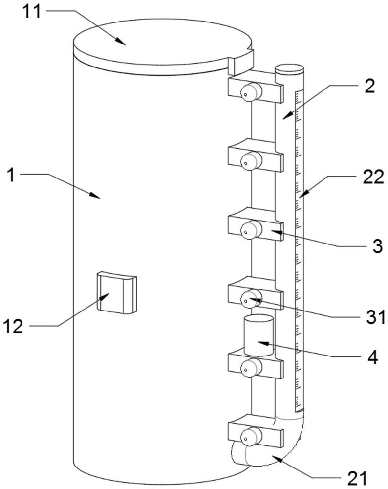 Liquid level monitoring device for SDS (Sodium Dodecyl Sulfate) stock solution supply barrel