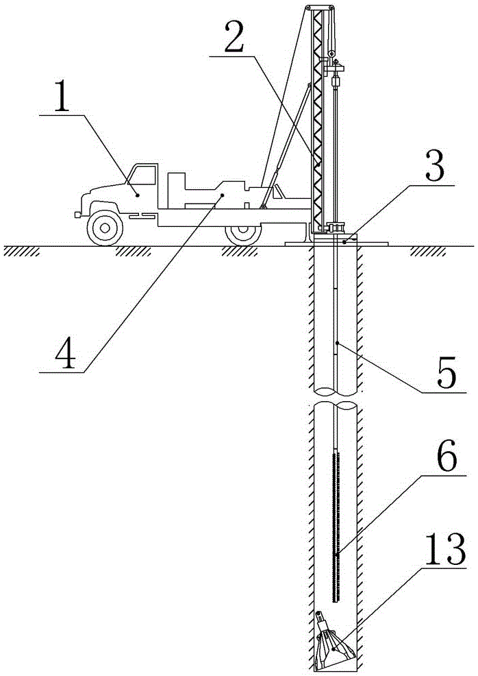 Wire-brush-bit rotary drilling jig and method for solving bit burying, falling and jamming