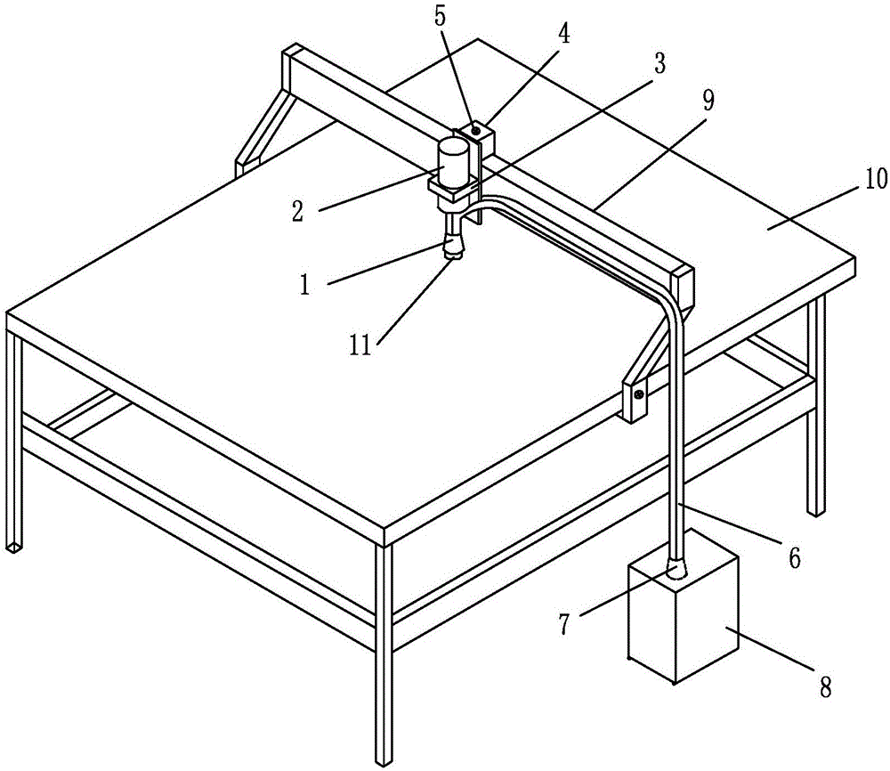 Removing device for wood dust of wood carving process
