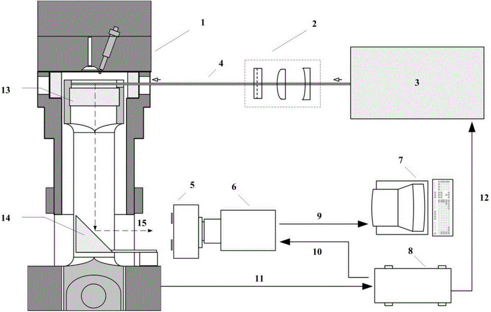 Quantitative measurement apparatus for volume fraction of soot produced by combustion in optical engine cylinder