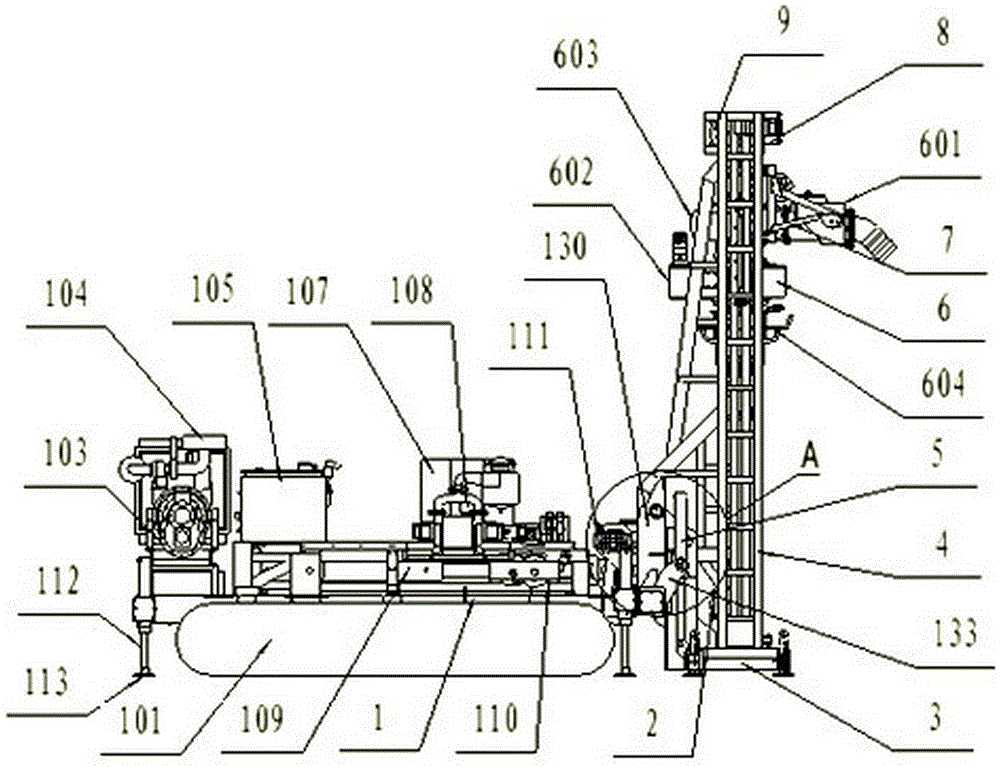 Fully hydraulic reverse circulation drilling machine