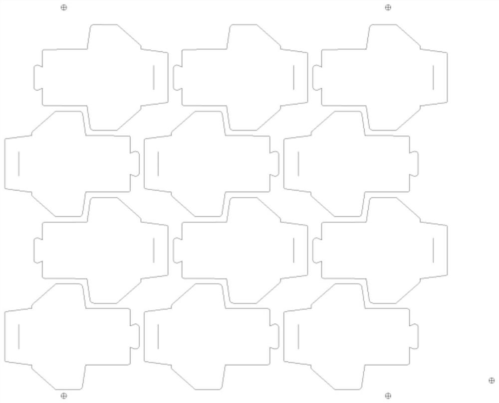 Rapid breakpoint batch copying method and device applied to laser die cutting technology