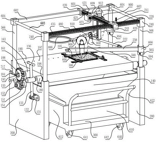 Method for testing glass through impact image pickup in linkage with gear rotating plate stair rack clamping plates