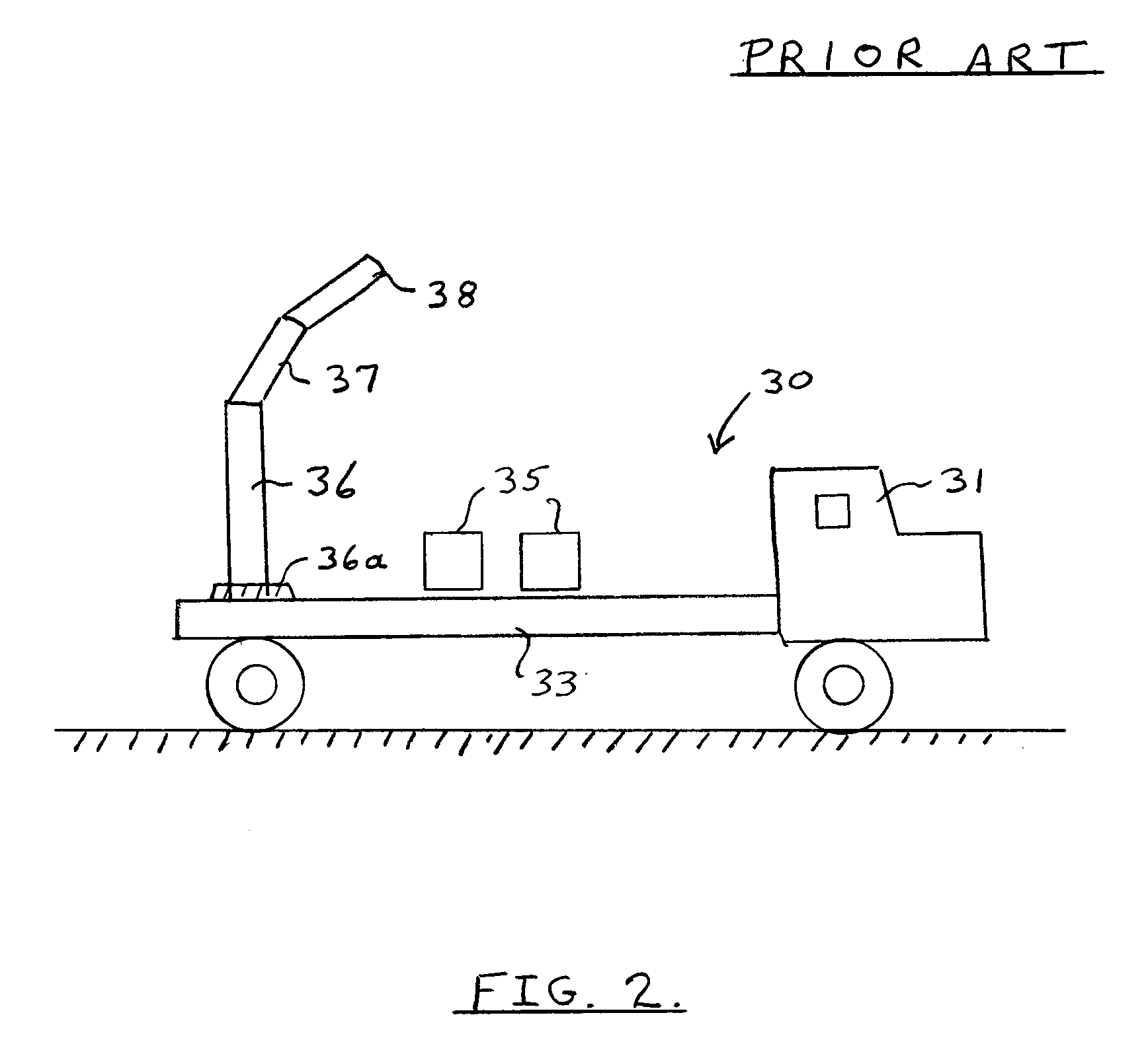 Flat-bed truck with crane, lift or hoist
