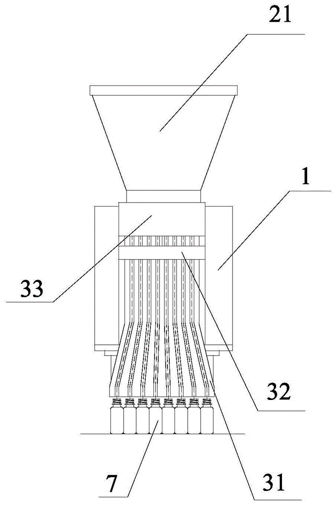 Electronic tablet counting machine allowing tablets to be subpackaged in multiple bottles simultaneously