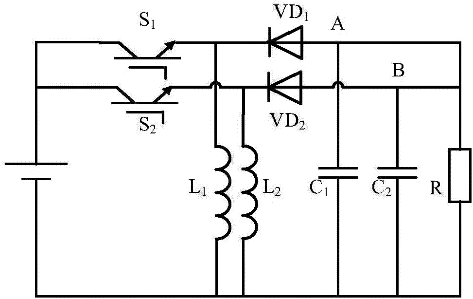 High-frequency chain matrix type inverter topology with front stage being dual Buck-Boost inverters and modulation method thereof