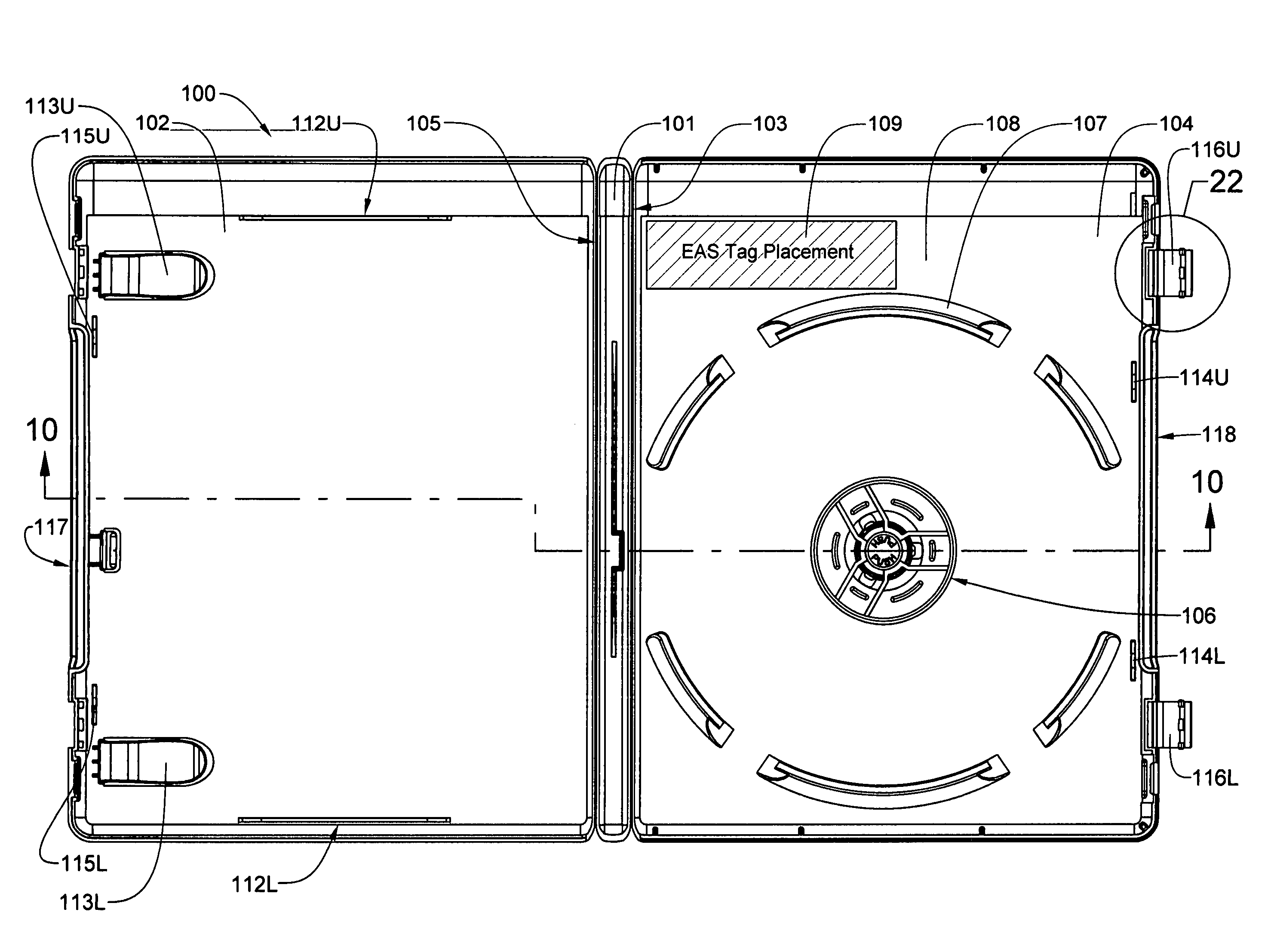 Injection molded case for optical storage discs