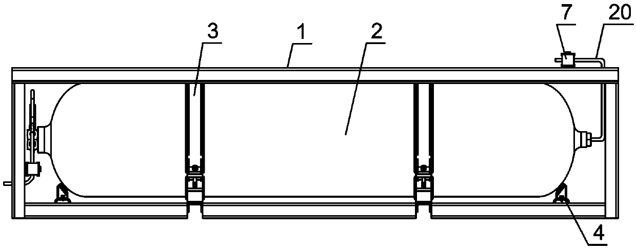 Gas cylinder fixing device in vehicle-mounted hydrogen storage system